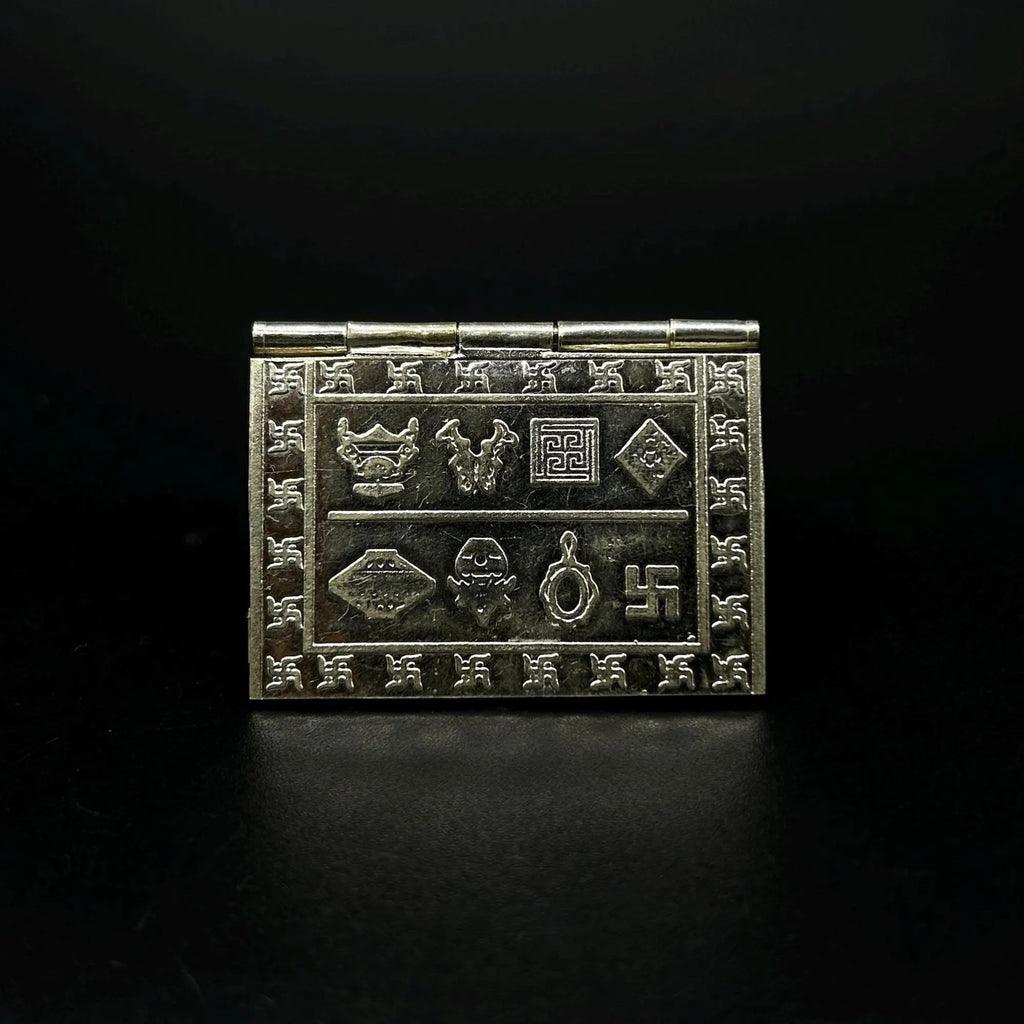 925 sterling silver handmade Divine Navkar Mantra jain mantra, shree sthapna ji namaskar mahamantra 4 page book.