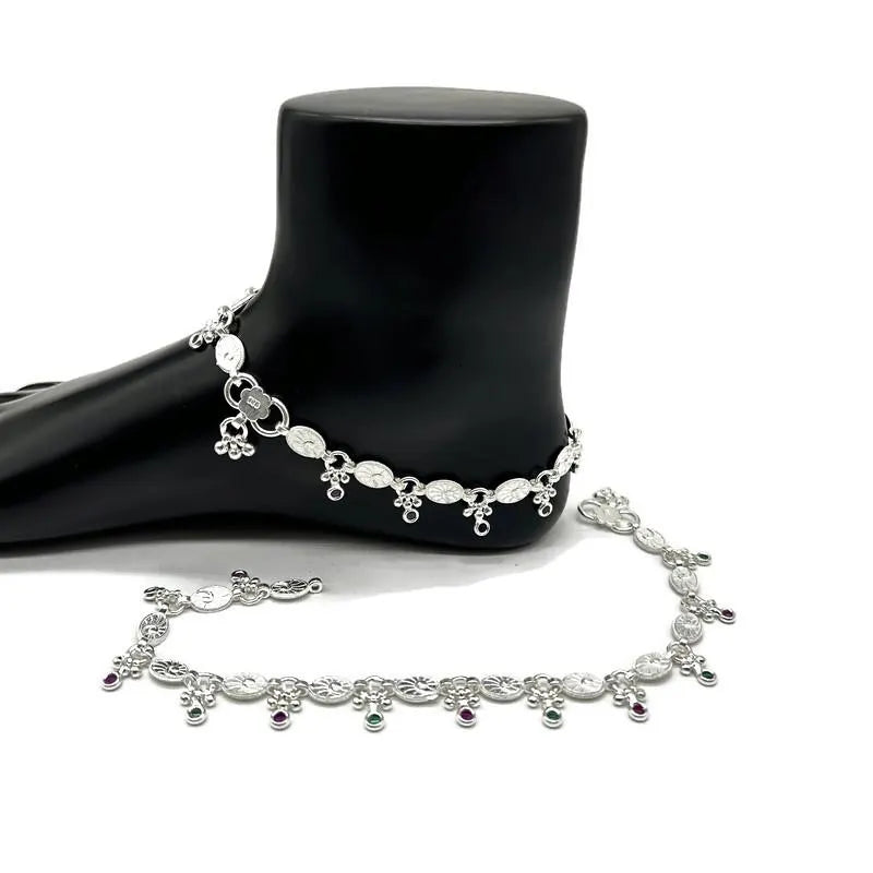 925 Sterling Silver Anklet / Silver Payal / Silver Anklet / Silver Bride Anklet / Silver Payal / Silver Designer Payal