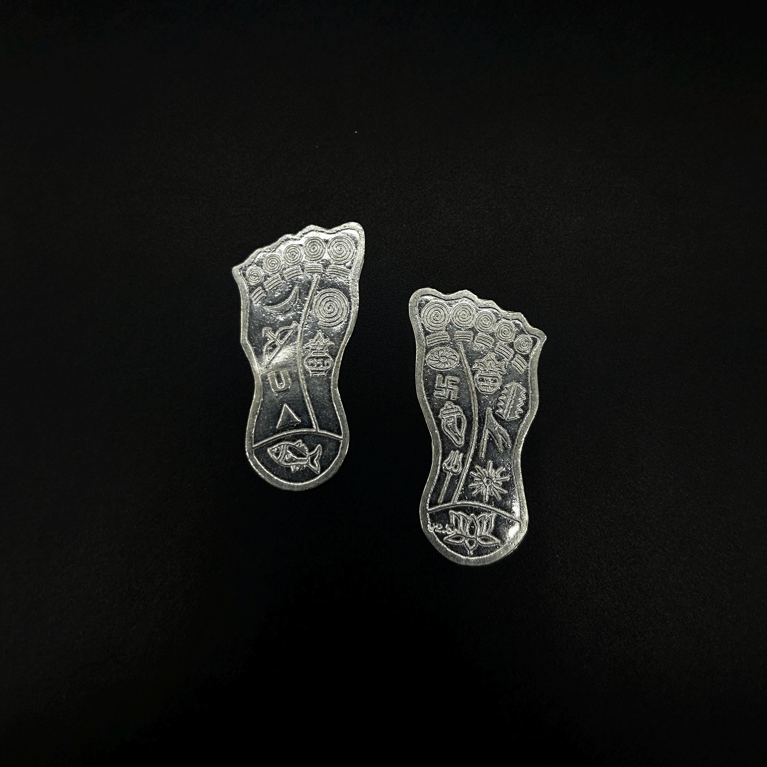 925 Sterling Silver Handmade Charan Paduka Or Slipper For Idol