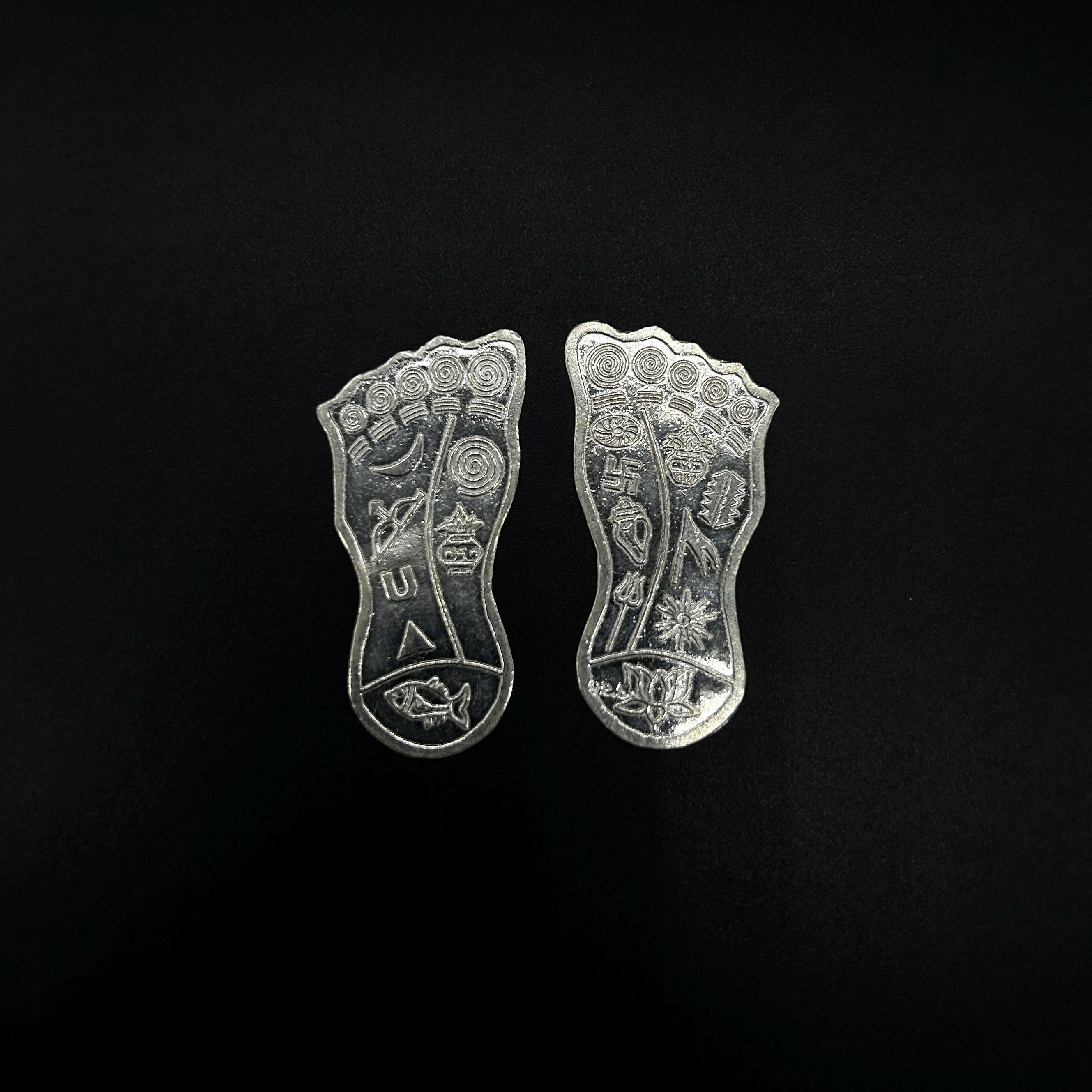 925 Sterling Silver Handmade Charan Paduka Or Slipper For Idol