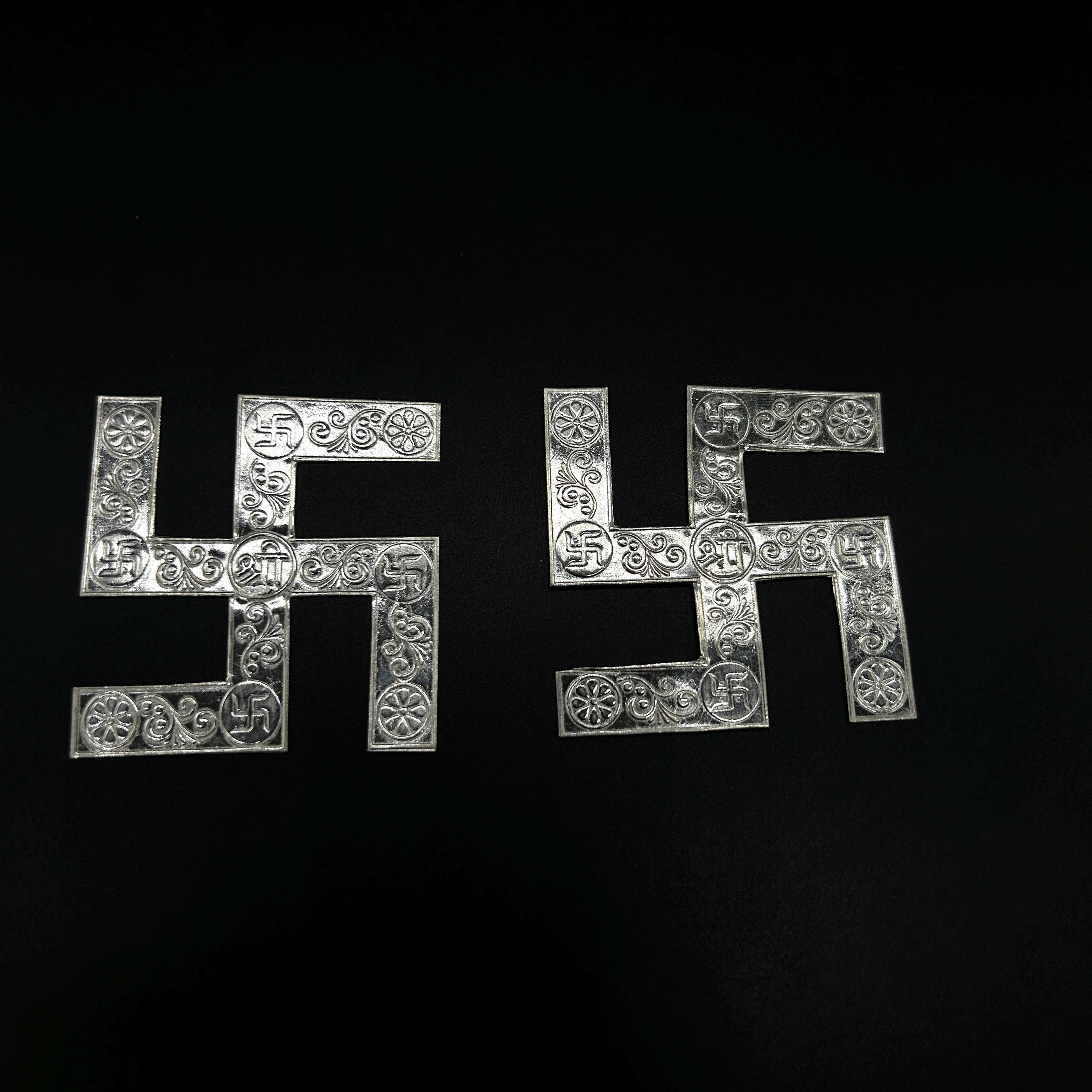 925 Sterling Silver swastik ,Silver Sathiya Pair.