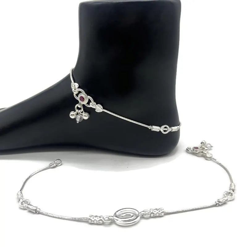 925 Sterling Silver Anklet / Silver Bride Payal / Silver Anklet / Silver Payal / Silver Antique Payal / Designer Anklet