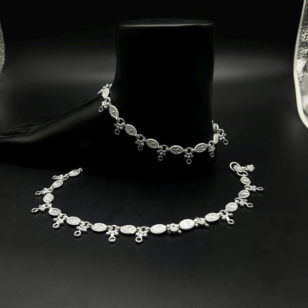 925 Sterling Silver Anklet / Silver Payal / Silver Anklet / Silver Bride Anklet / Silver Payal / Silver Designer Payal