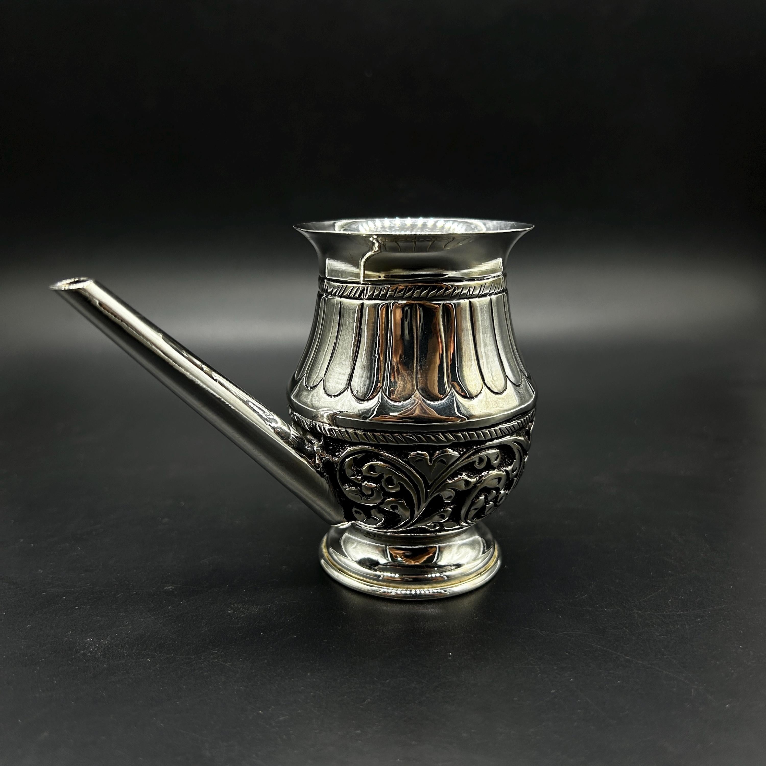 925 sterling silver handmade karwa chauth puja kalash, lord shiva silver Abhishekam nozzles, karwa chauth kalash,ram jara.