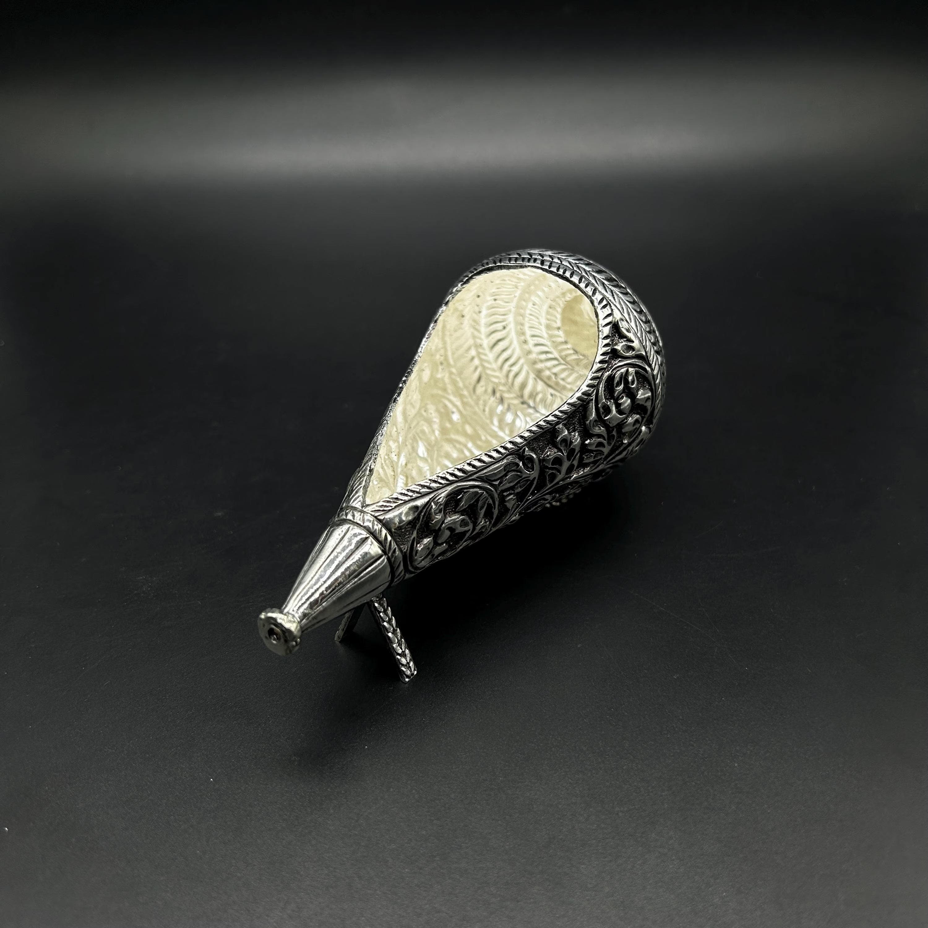 925 Sterling Silver Shank | 925 Silver Conch for Pooja | Decorative Silver Shankh | Hindu Spiritual Gift