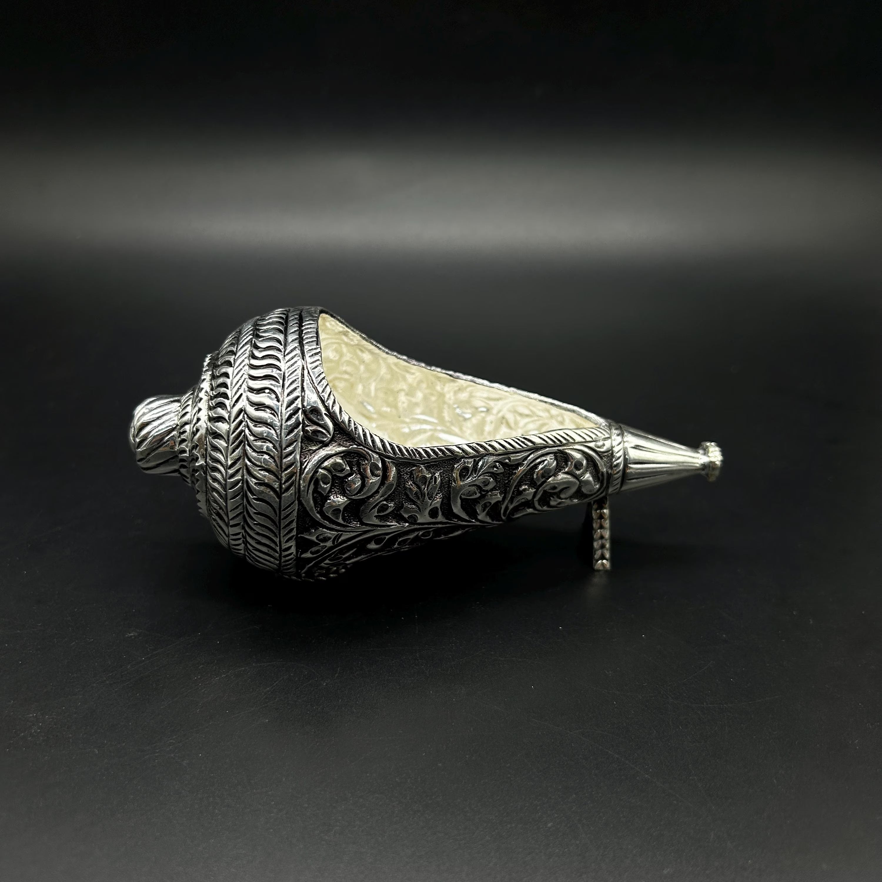 925 Sterling Silver Shank | 925 Silver Conch for Pooja | Decorative Silver Shankh | Hindu Spiritual Gift