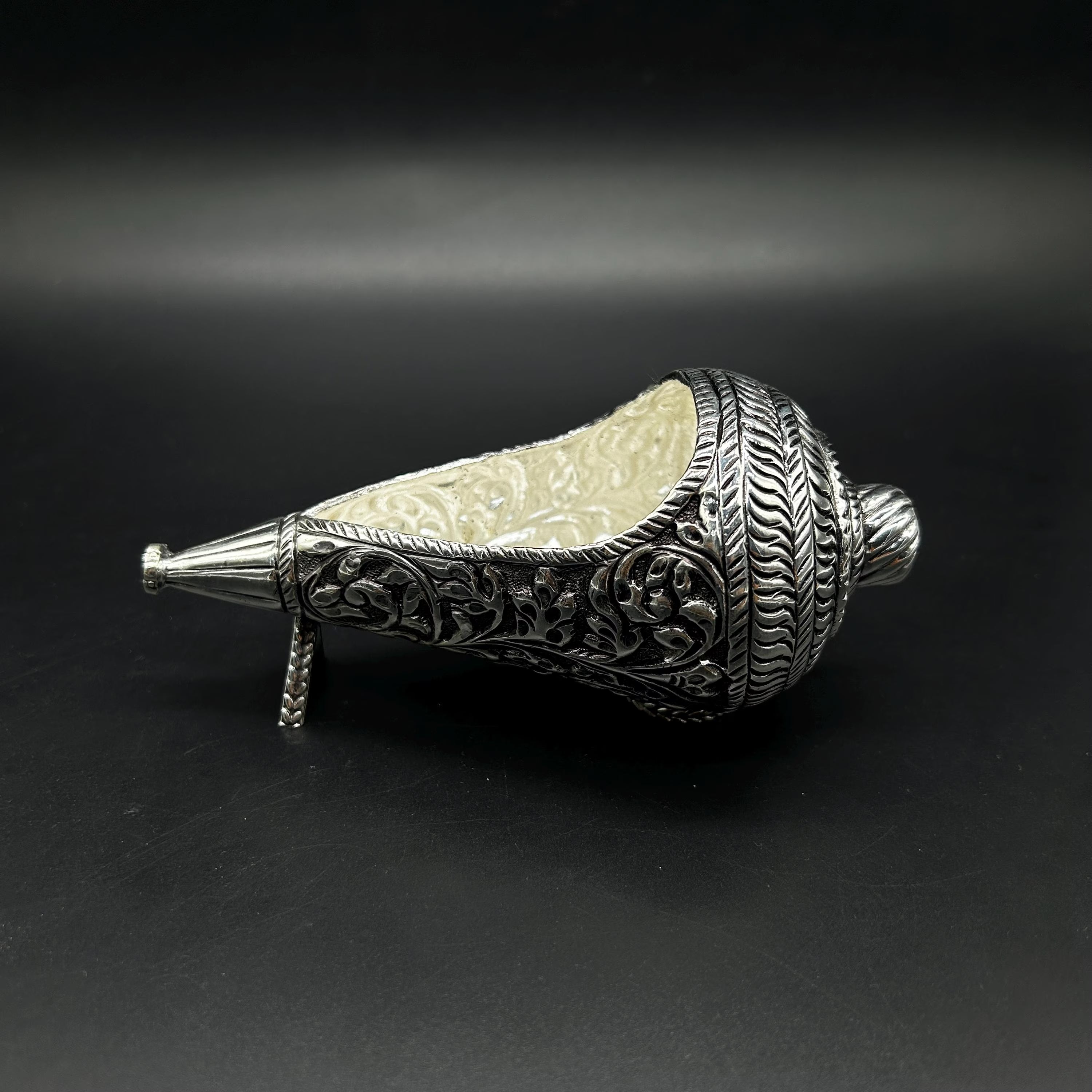 925 Sterling Silver Shank | 925 Silver Conch for Pooja | Decorative Silver Shankh | Hindu Spiritual Gift