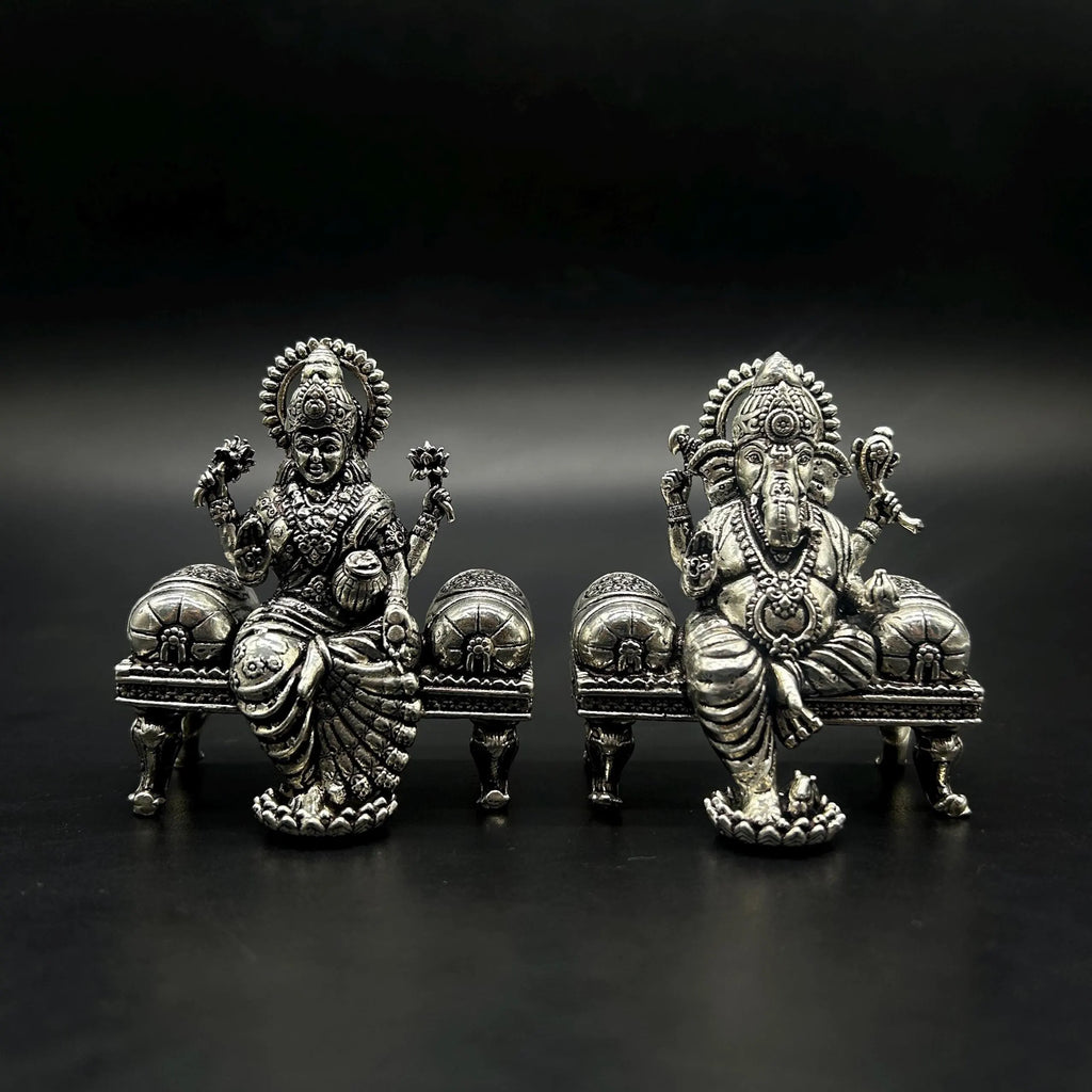 925 Sterling Silver Laxmi Ganesh Idol