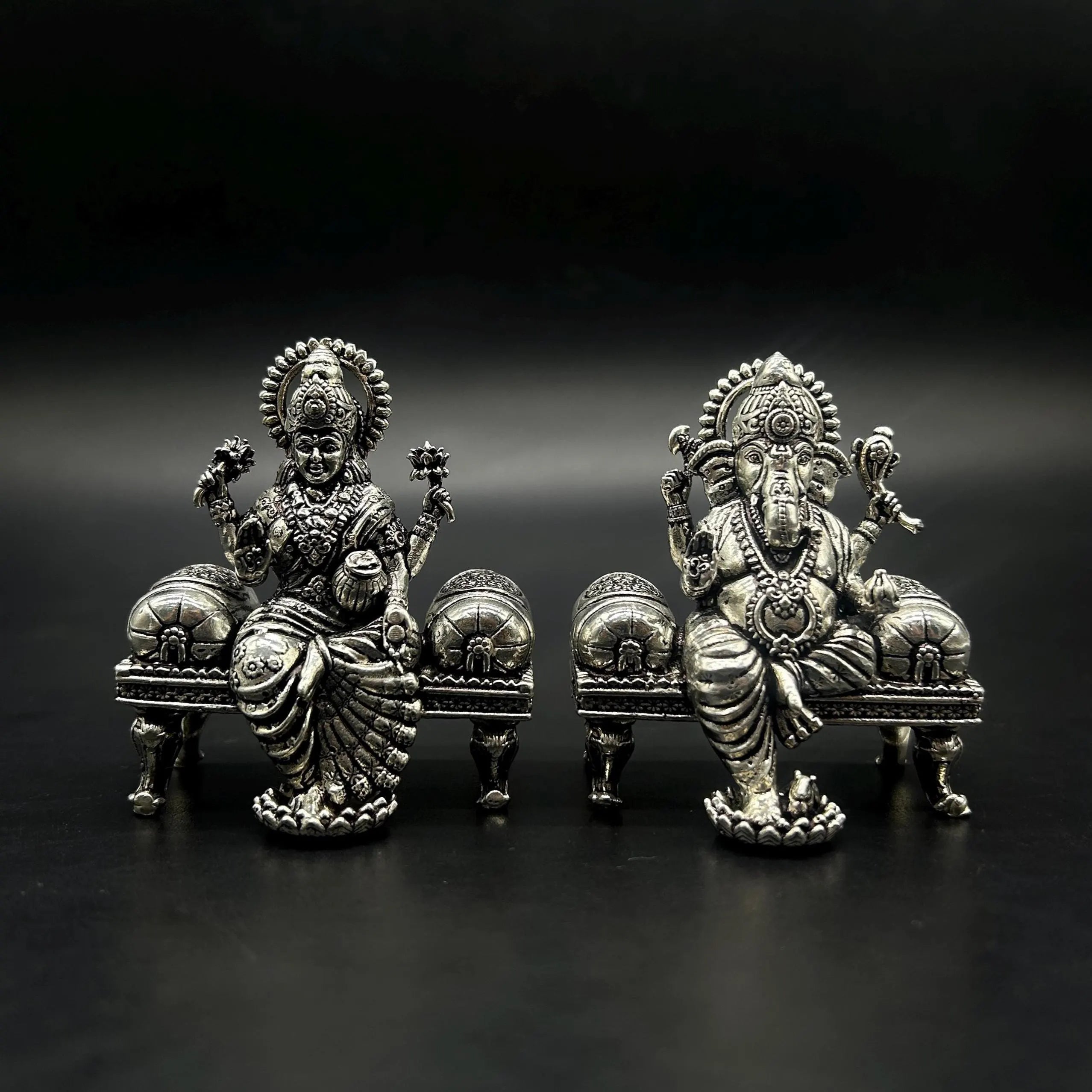 925 Sterling Silver Laxmi Ganesh Idol