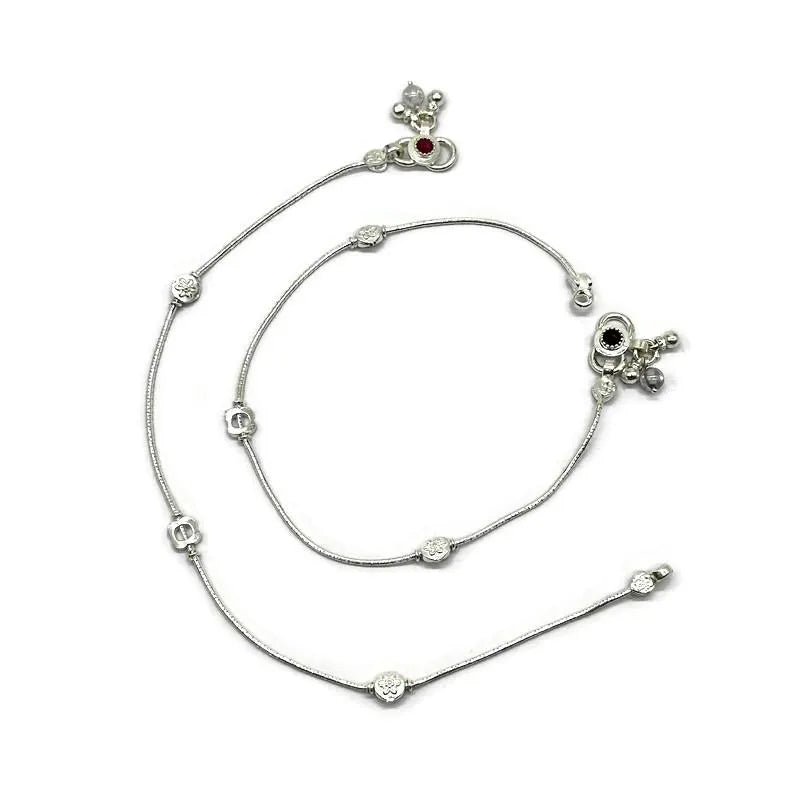 925 Sterling Silver Anklet / Silver Bride Payal / Silver Anklet / Silver Payal / Silver Antique Payal / Designer Anklet