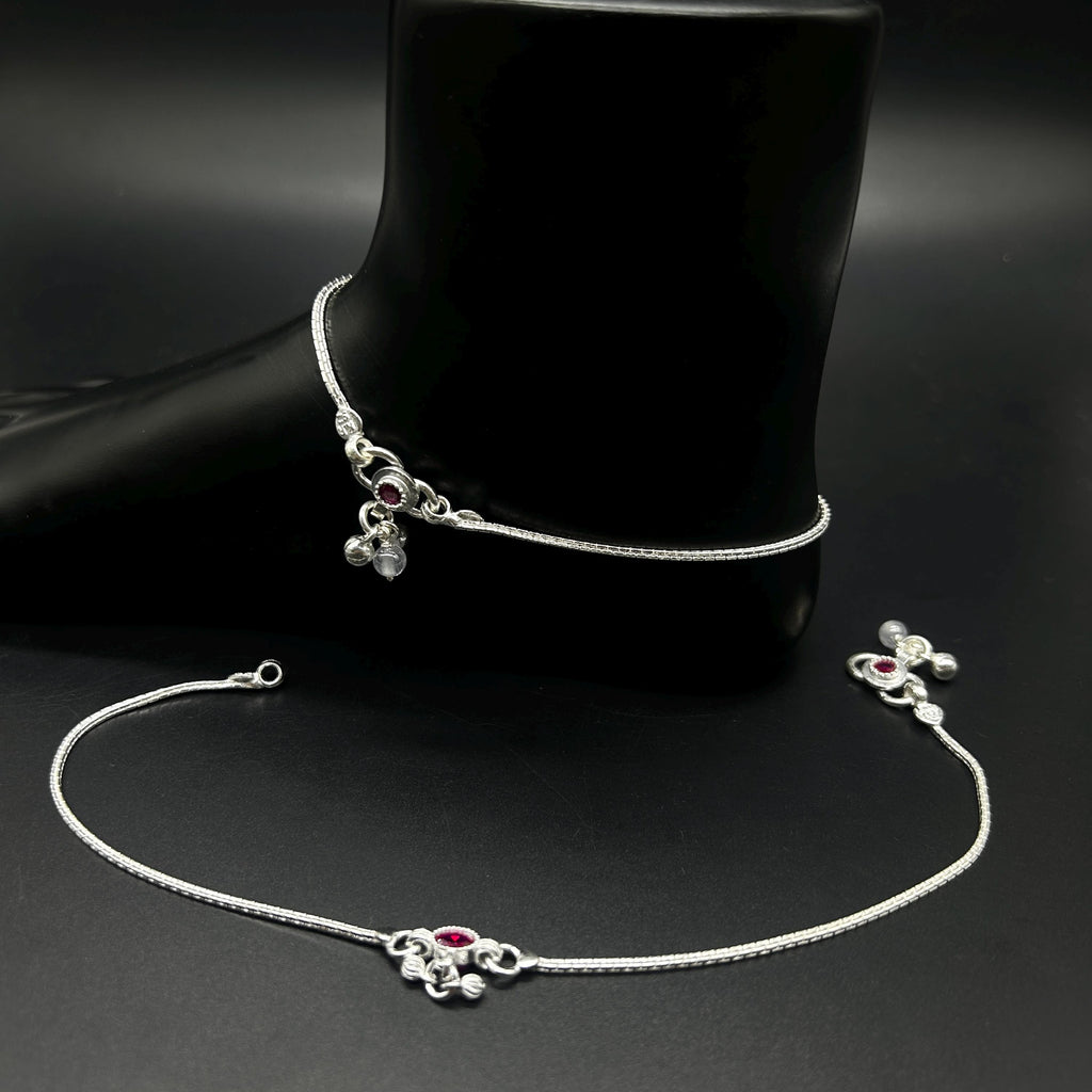 925 Sterling Silver Anklet / Silver Bride Payal / Silver Anklet / Silver Payal / Silver Antique Payal / Designer Anklet