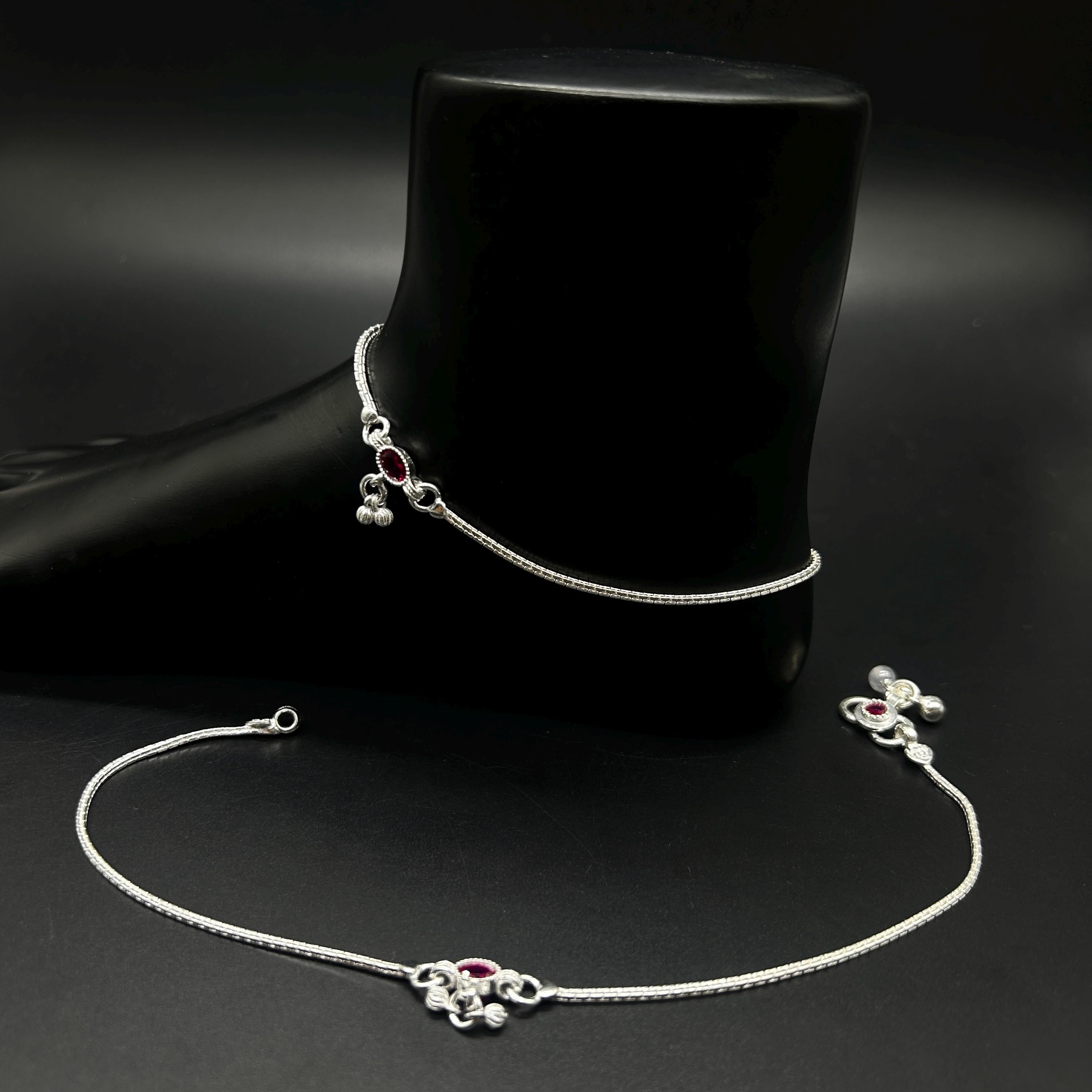 925 Sterling Silver Anklet / Silver Bride Payal / Silver Anklet / Silver Payal / Silver Antique Payal / Designer Anklet