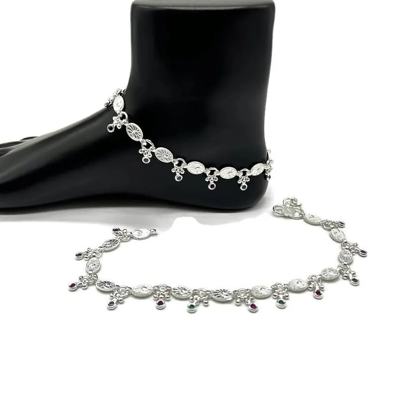 925 Sterling Silver Anklet / Silver Payal / Silver Anklet / Silver Bride Anklet / Silver Payal / Silver Designer Payal