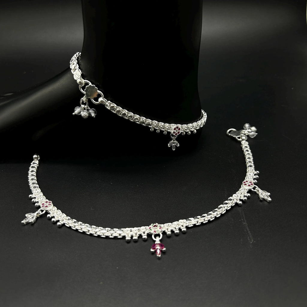 925 Sterling Silver Anklet / Silver Payal / Silver Anklet / Silver Bride Anklet / Silver Payal / Silver Designer Payal