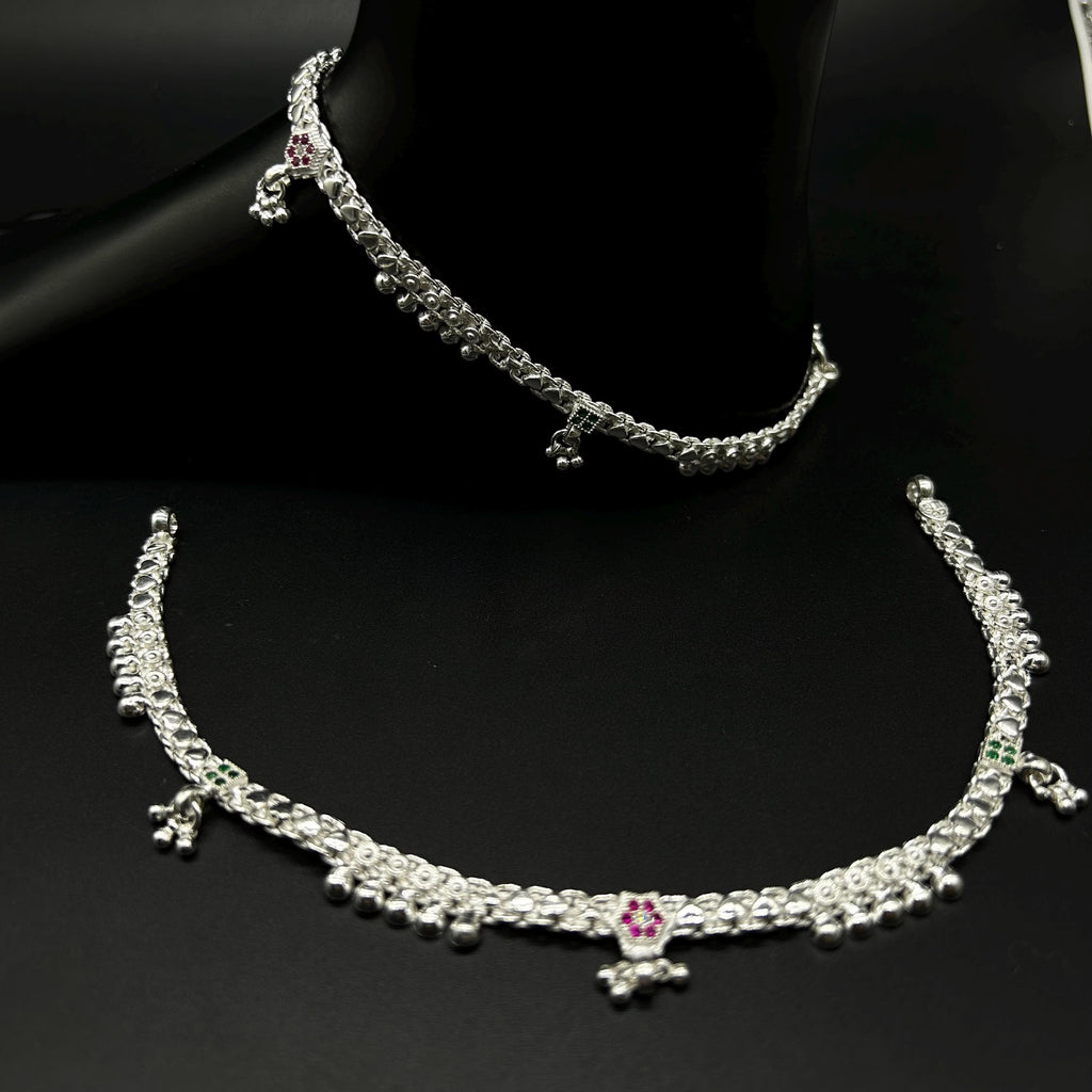 925 Sterling Silver Anklet / Silver Payal / Silver Anklet / Silver Bride Anklet / Silver Payal / Silver Designer Payal