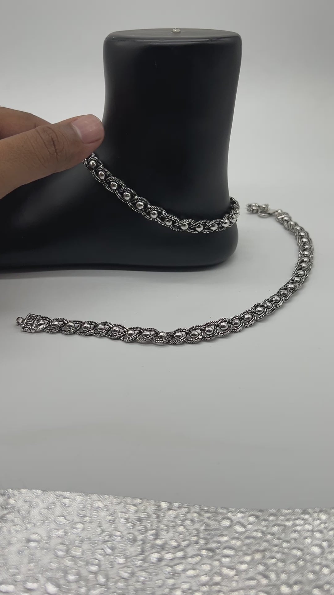 925 Sterling Silver Anklet / Silver Bride Payal